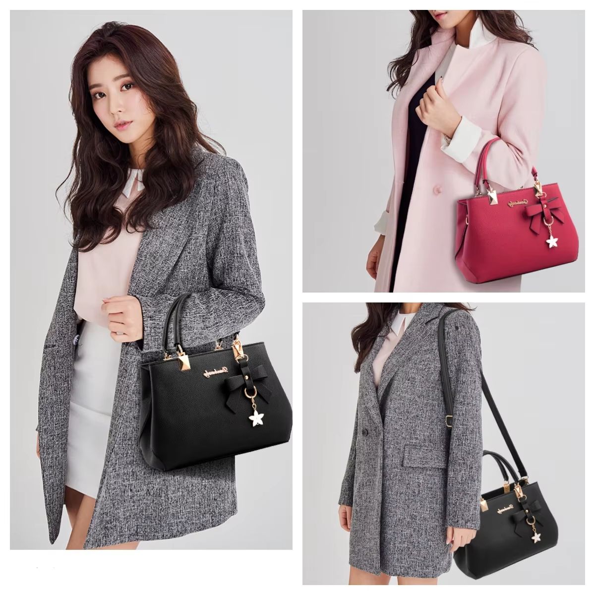 Elegant Bow One-Shoulder Crossbody Satchel for Women, Large Capacity