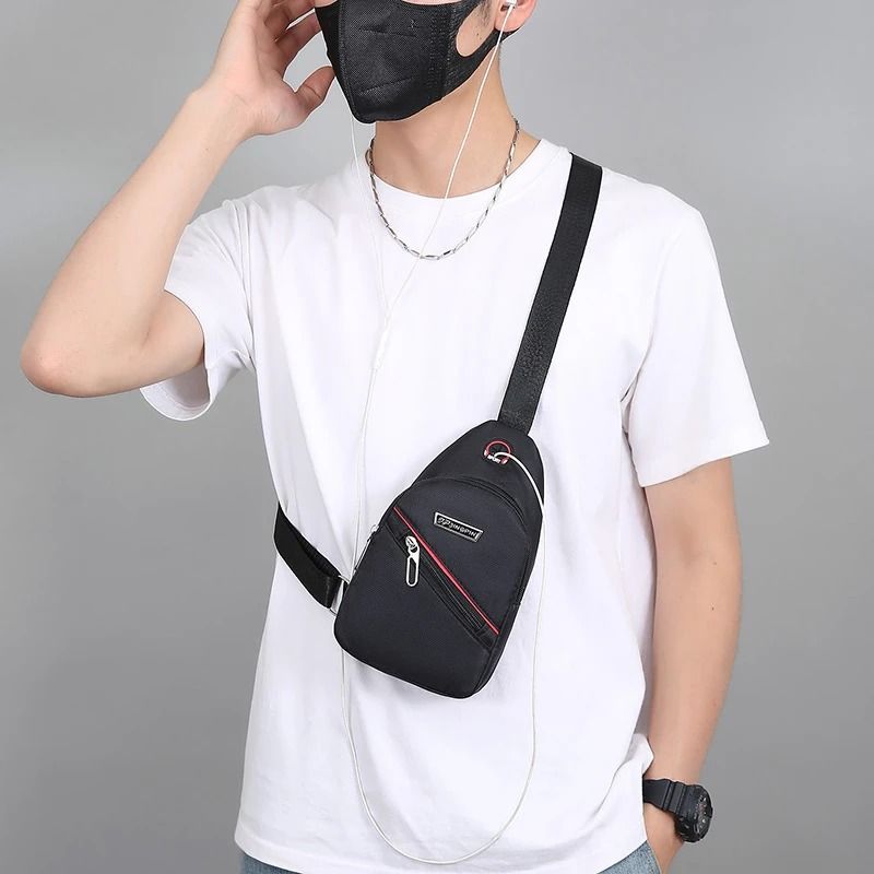 Waterproof Portable Outdoor Travel Men Small Chest Bag Large Capacity Lightweight Shoulder Bag Trend Leisure
