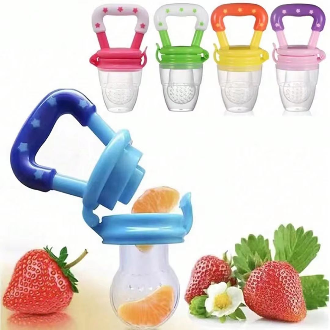 4-Piece Baby Feeding Set with Suction Base Bottle, Cereal & Fruit Feeders and Mesh Bags