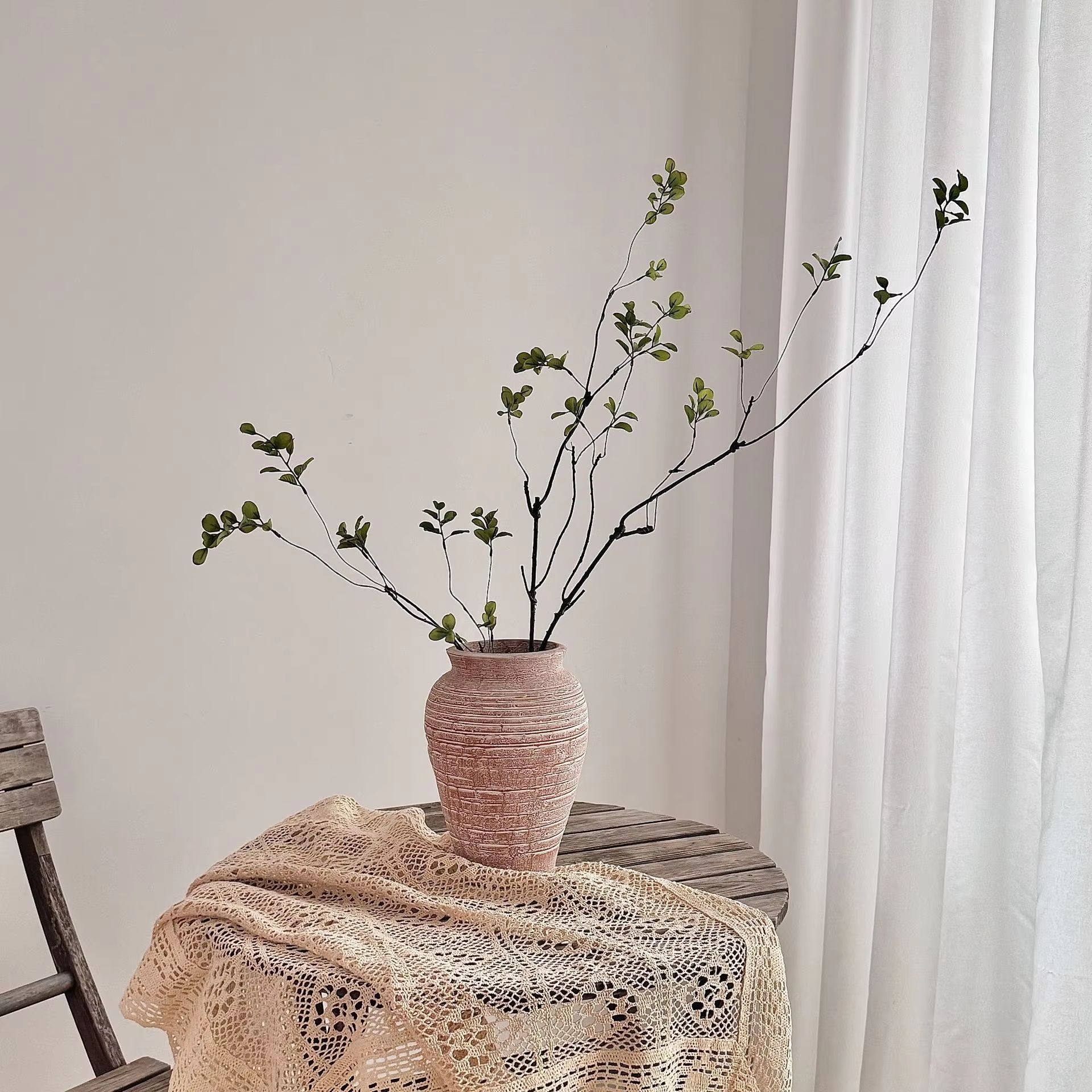 22in Chinese Style Artificial Autumn Branches Faux Plant for Vase Decor