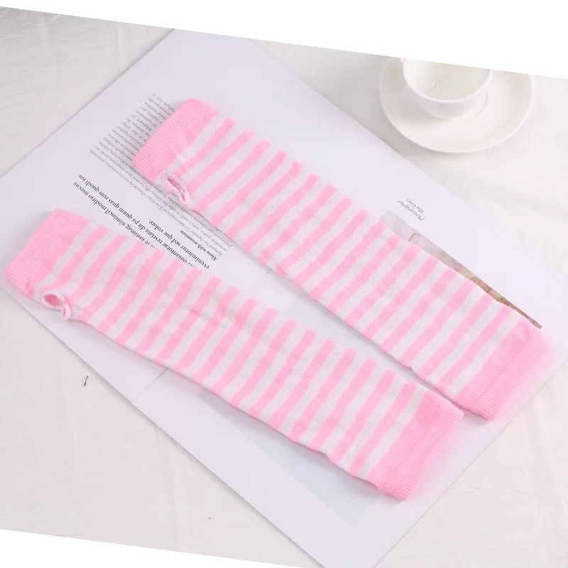 Winter Knit Fingerless Elbow Gloves Unisex – Hip-Hop Stripe Arm Warmers
