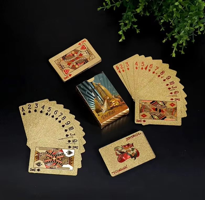 EuroGold Waterproof 24K Gold Foil luxury playing cards PVC Poker Deck