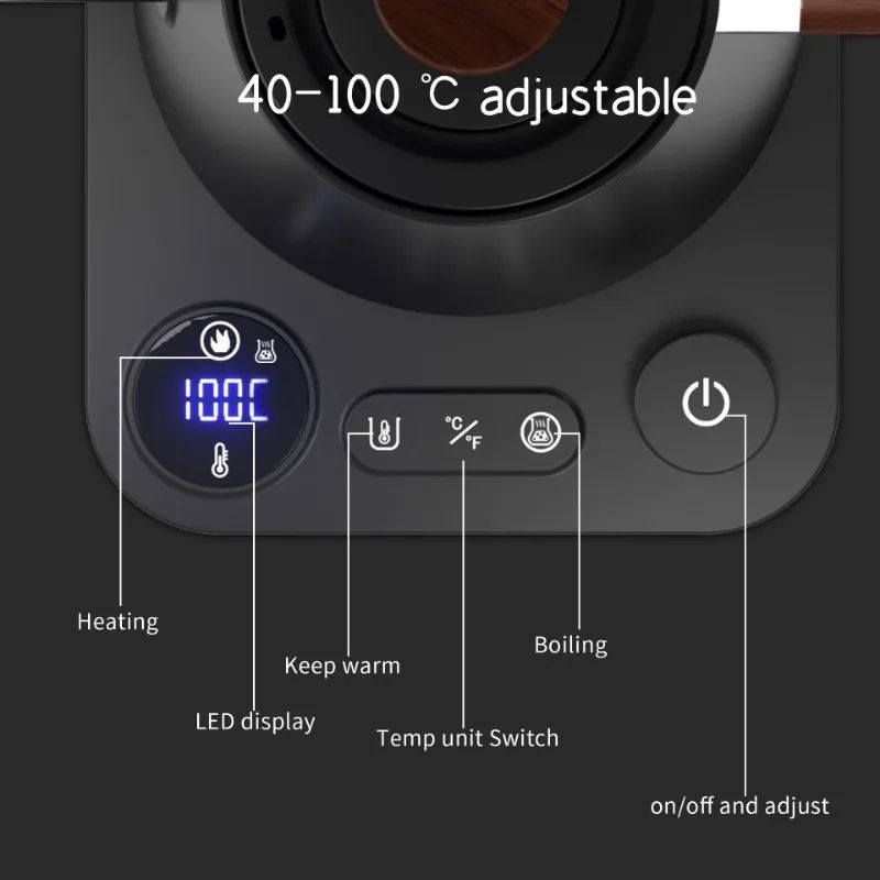 Smart Constant Temp Gooseneck Electric Kettle, Hand Brew Coffee, Milk Powder & Tea Pot with Timers