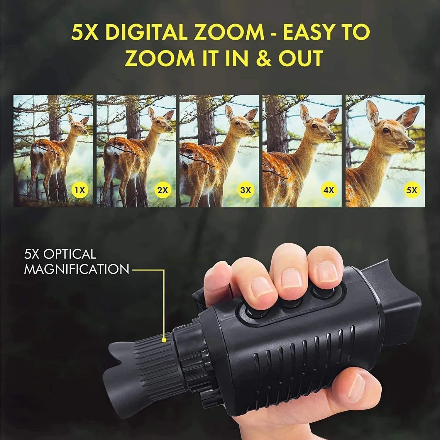 1080P HD Monocular Night Vision Device | Infrared Camera with 10X Digital Zoom & 1000M Range