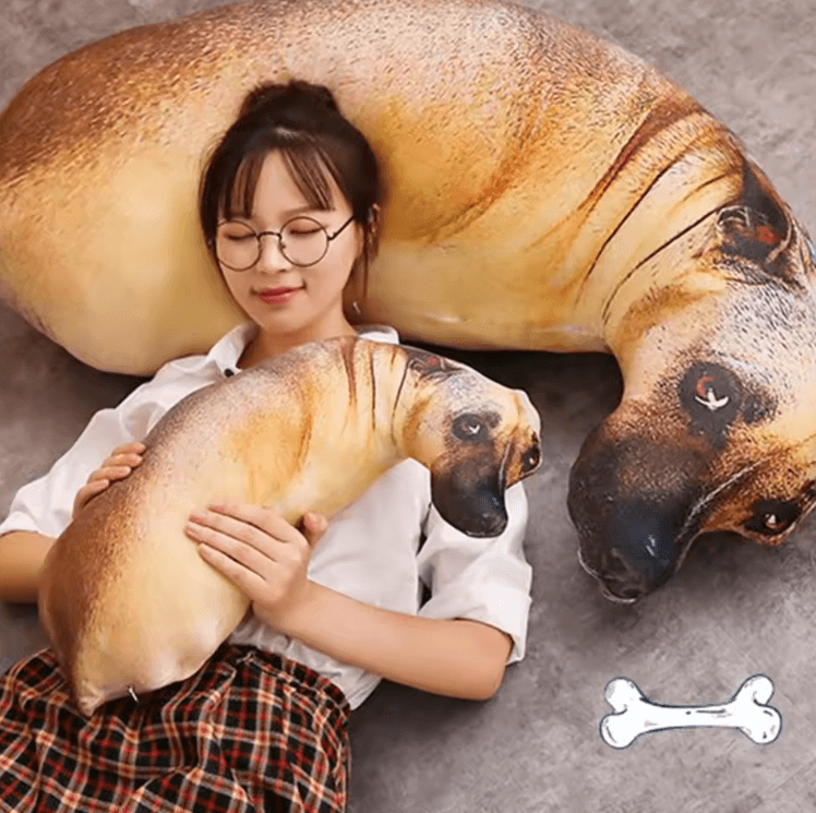 Lifelike 3D Dog Head Throw Pillow for Fun Home Decor & Cozy Comfort