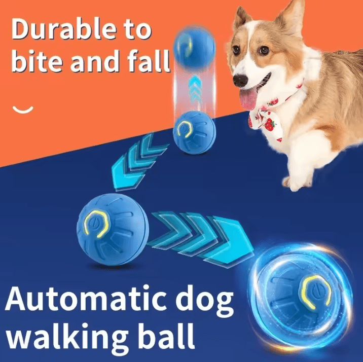 USB Rechargeable Interactive Moving Pet Toy Ball – Electronic Bouncing Toy for Dogs & Cats