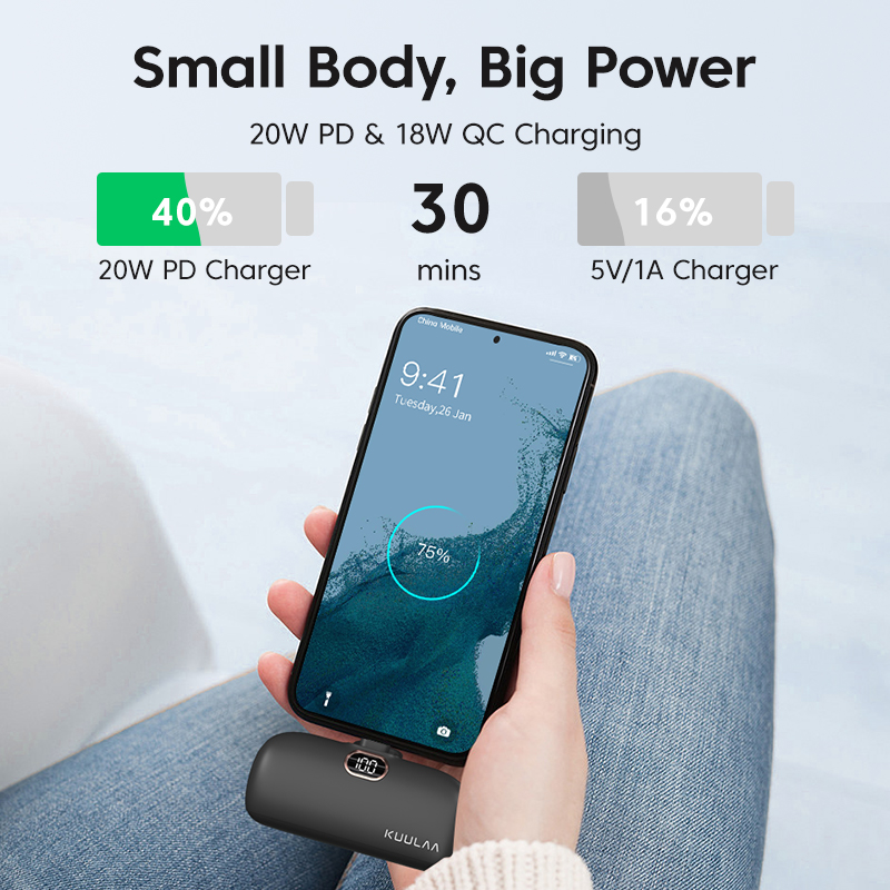Compact Mini Power Bank Fast Charging Portable Charger External Battery Pack