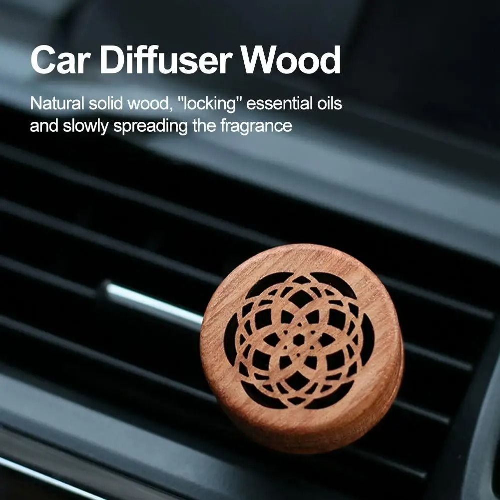 Hand-Carved Rosewood Essential Oil Car Diffuser & Aromatherapy Clip