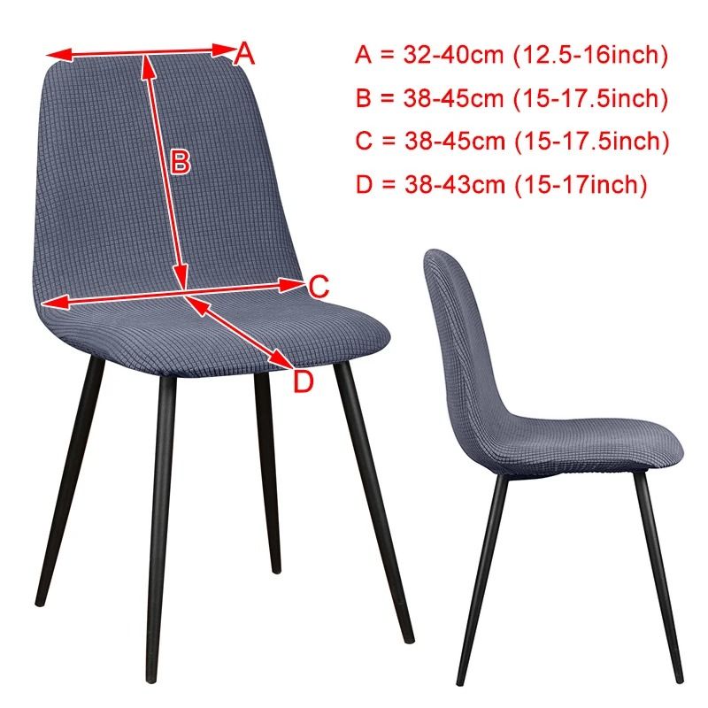 Velvet Short Back Chair Cover Stretch Slipcovers Set