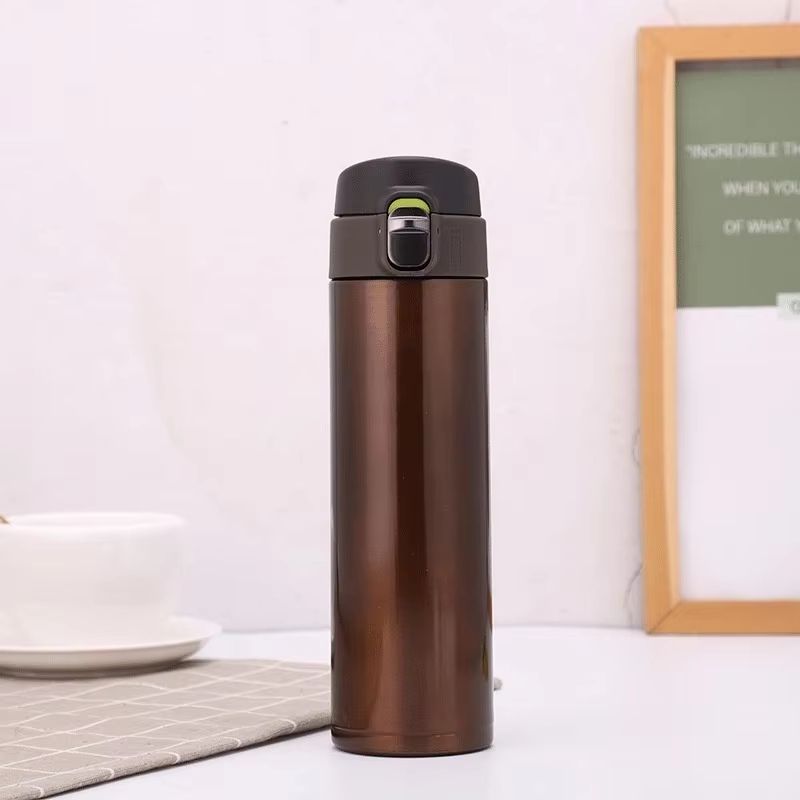Students School Thermos Cup Creative Bullet Cover Direct Drinking Water Bottle 500 ml (16.91 fl oz)