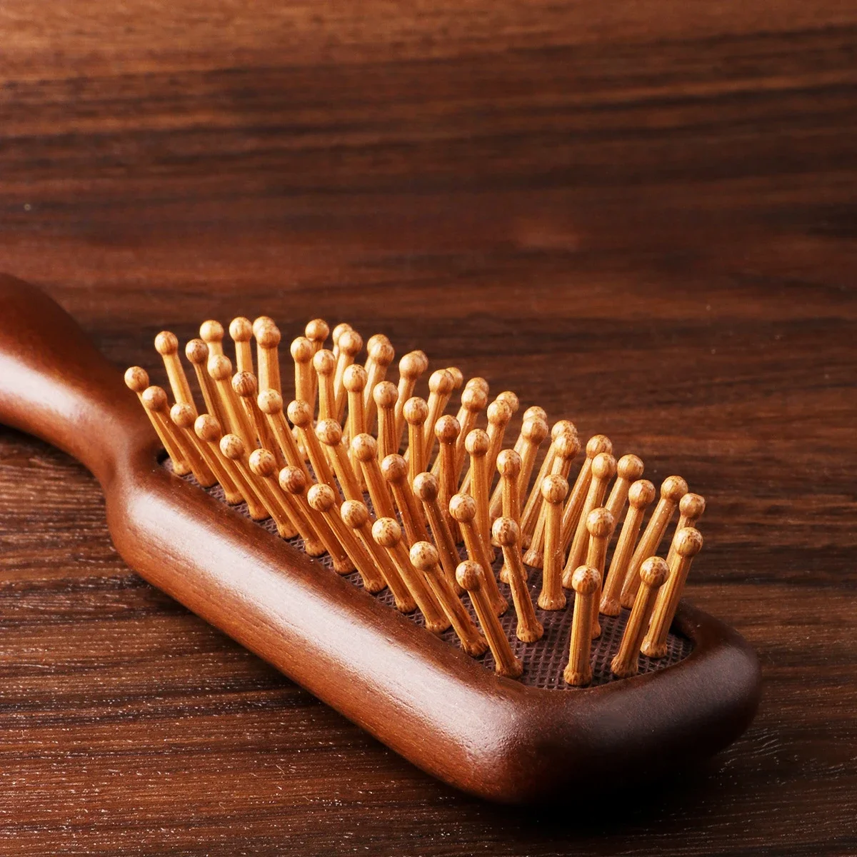 Sandalwood Massage Comb, Meridian Hair Care, Golden Silk Narrow Air Bag Comb