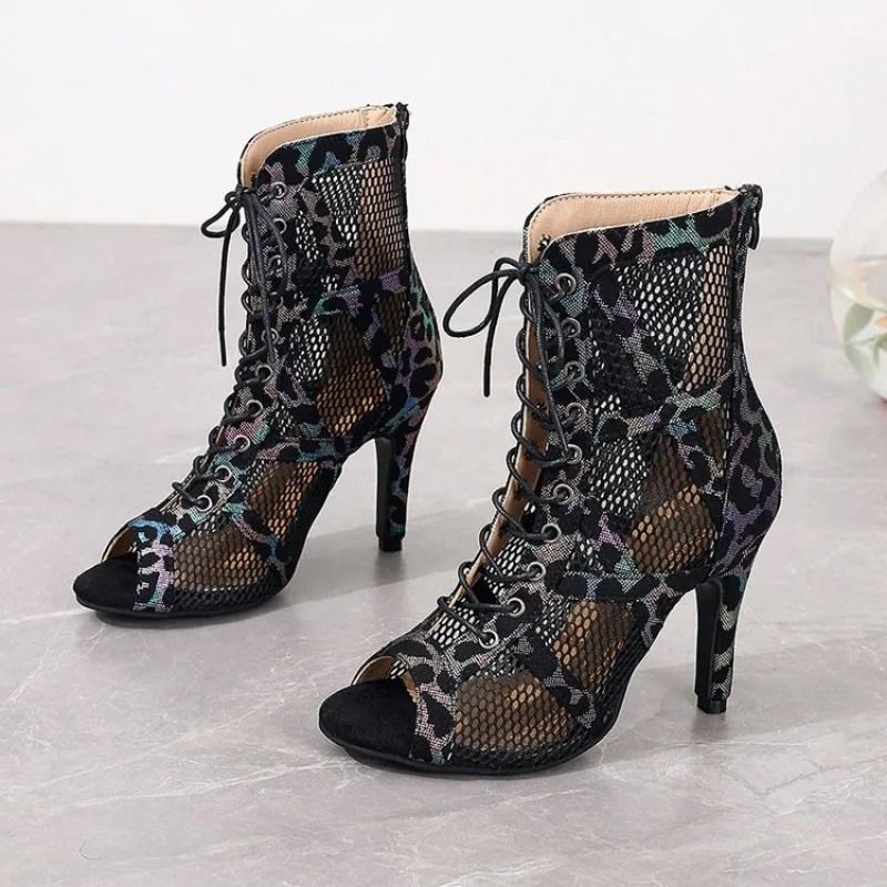 Womens Latin Dance High Heel Sandals Open Toe Ballroom Shoes