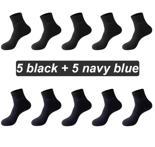 Mens Bamboo Fiber Socks 10 Pair Breathable Antibacterial Casual and Business Set EU 38 46