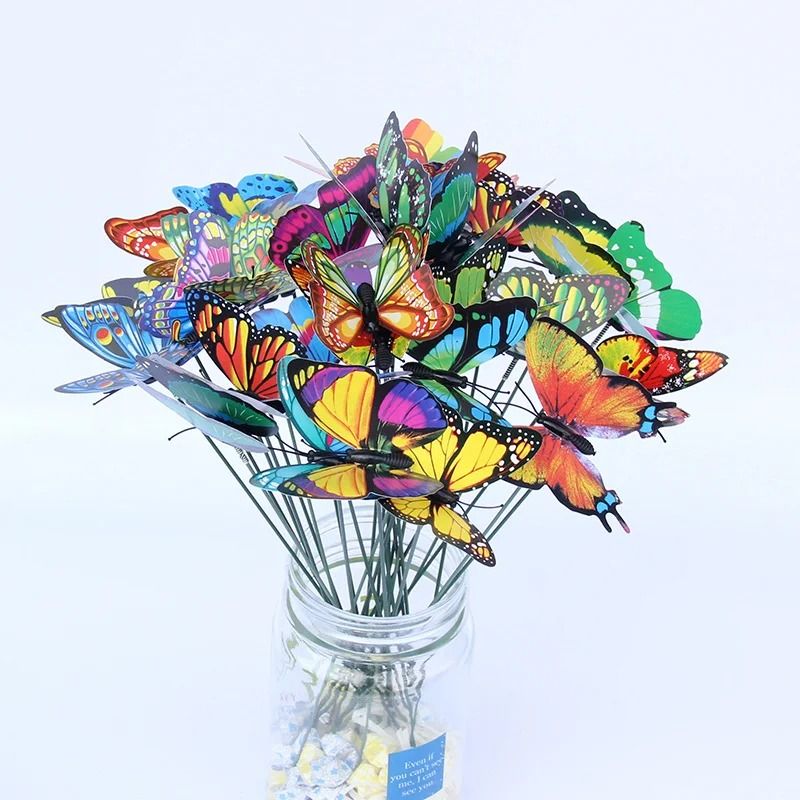 Colorful 3D Butterfly Garden Stakes Decorative Artificial Butterfly Yard Decor Set
