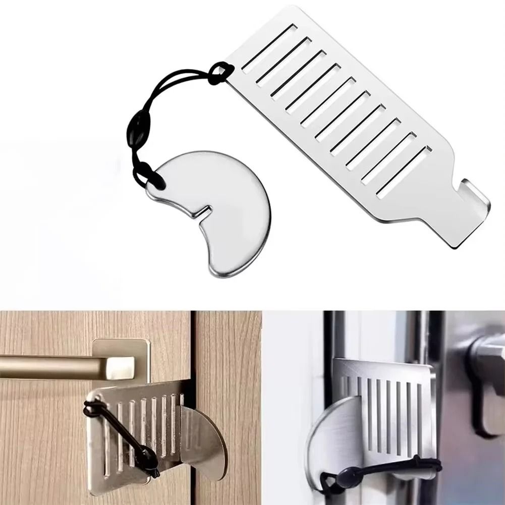 Portable Stainless Steel Door Blocker for Travel and Home Security