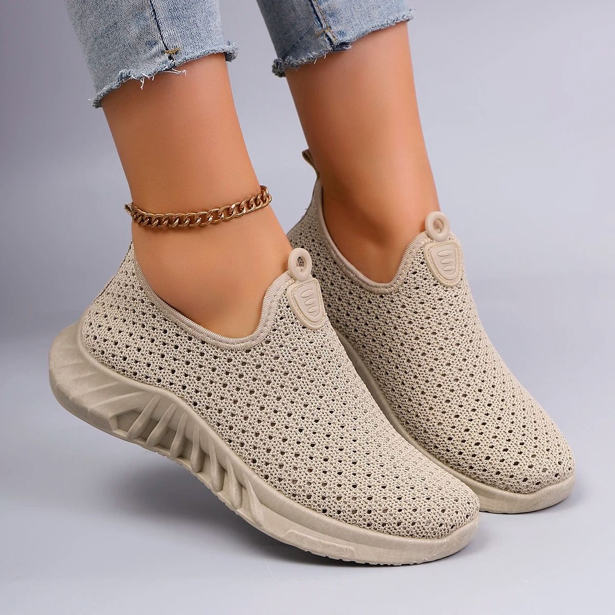 Womens Breathable Mesh Flats Summer Casual Sneakers