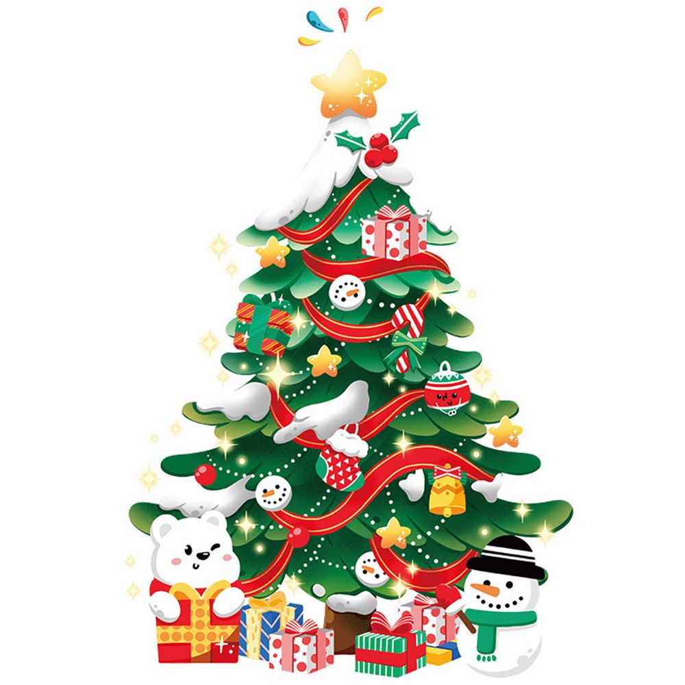 New Year Shop Christmas Decorations PVC Door Christmas Tree Wall Decals Christmas Stickers Wall Stickers Window Decals