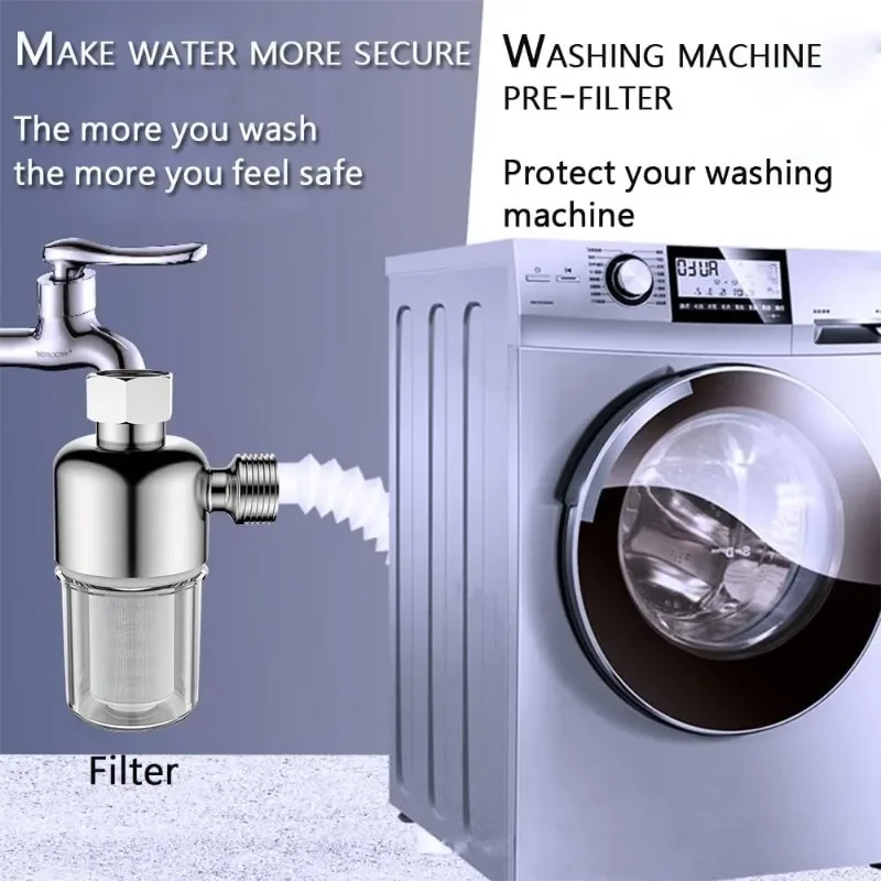 Spin Down Sediment Filter, Stainless Steel Reusable Water Filter for Water Heater, Dishwasher, Washing Machine