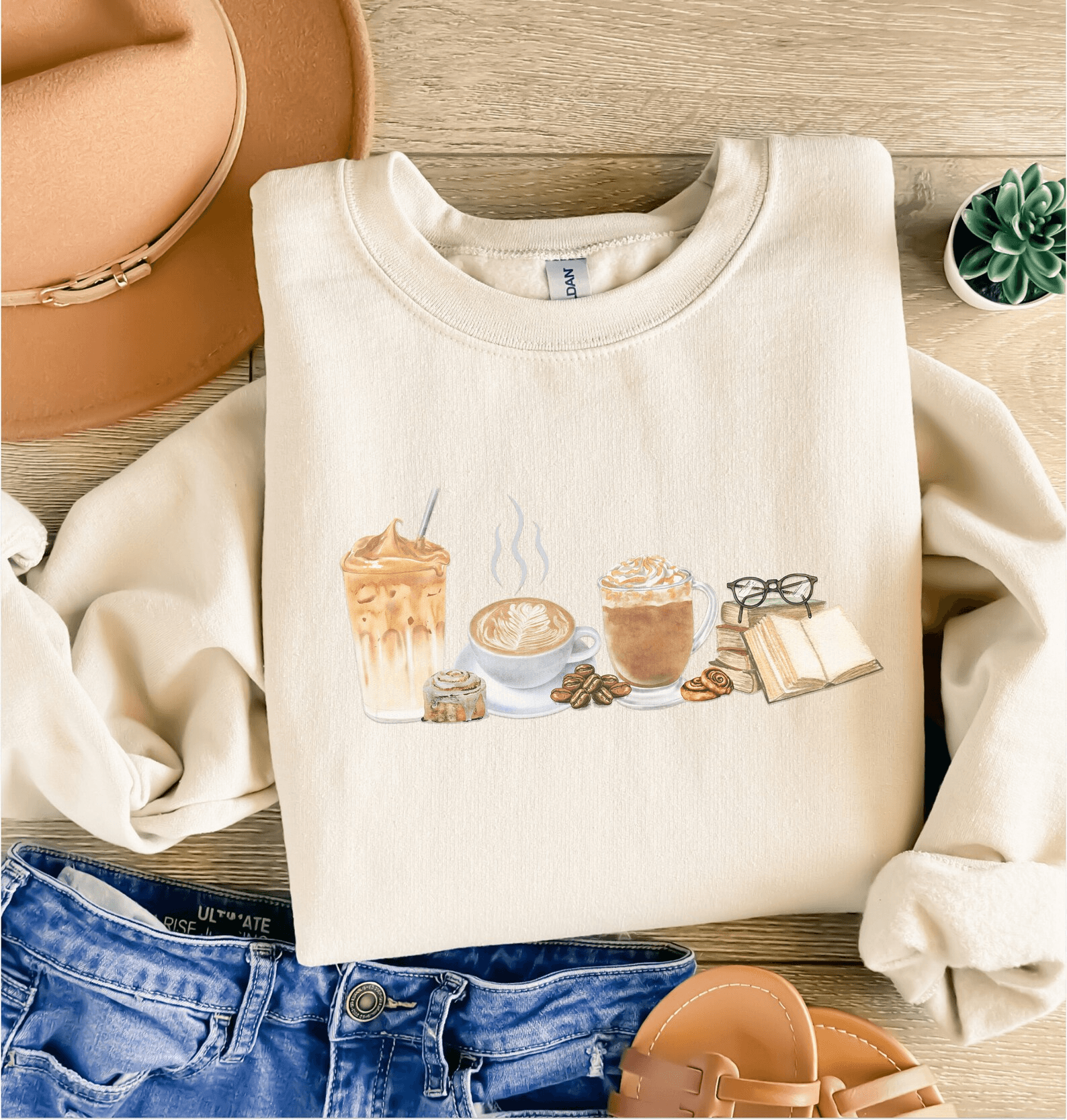 Coffee and Books Sweatshirt for Women Book Lover Reading Crewneck Cozy Librarian Gift Pullover