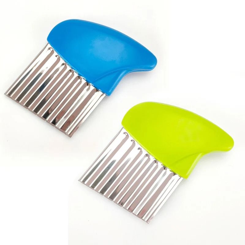 Premium Stainless Steel Wavy Potato Cutter and French Fries Slicer Set