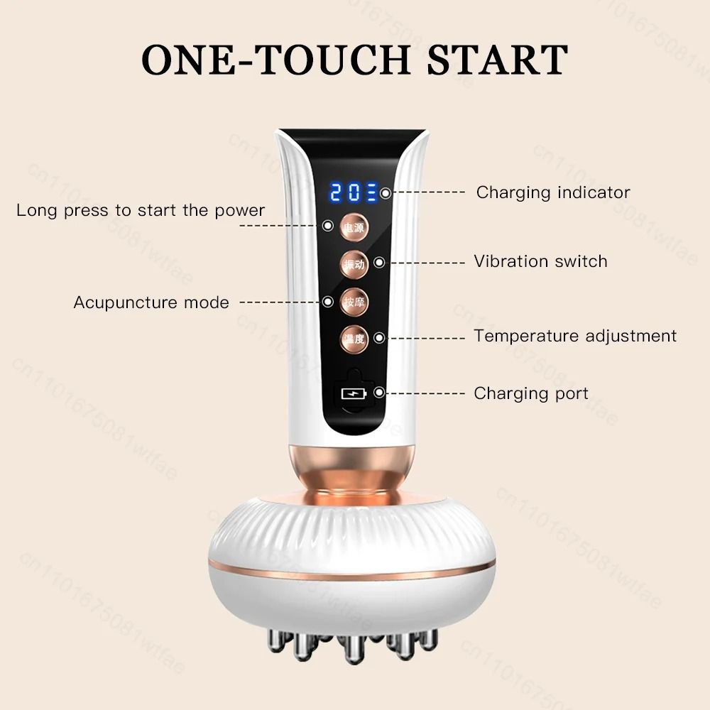 Red Light Heated Body Shaping Massage Brush with EMS and Guasha Therapy