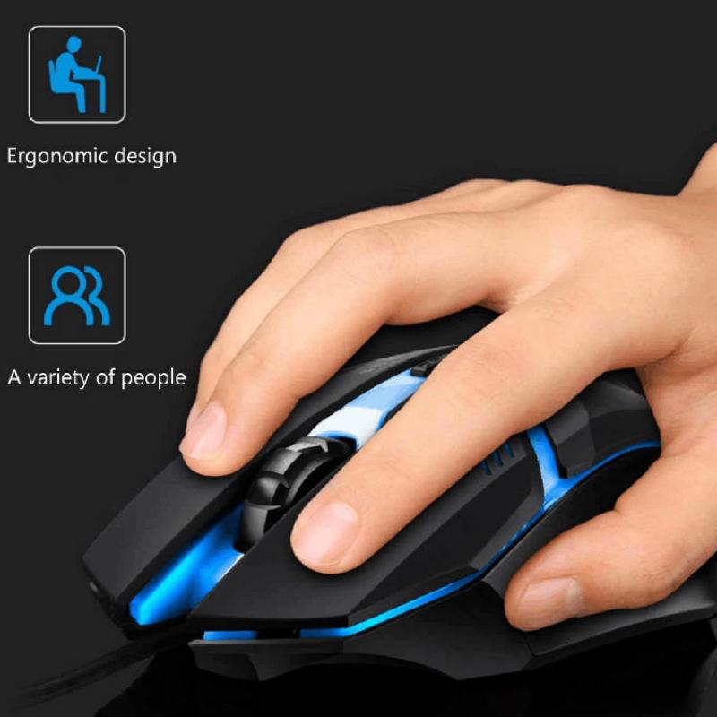 High-Quality Ergonomic Gaming Mouse with 4-Button, USB RGB Backlit Mouse for Desktop and Laptop Computers