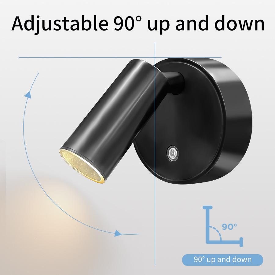 Rechargeable Magnetic Suction Lamp, Wireless Bedroom Bedside Reading Lamp, Mural Wall Washing Spotlight