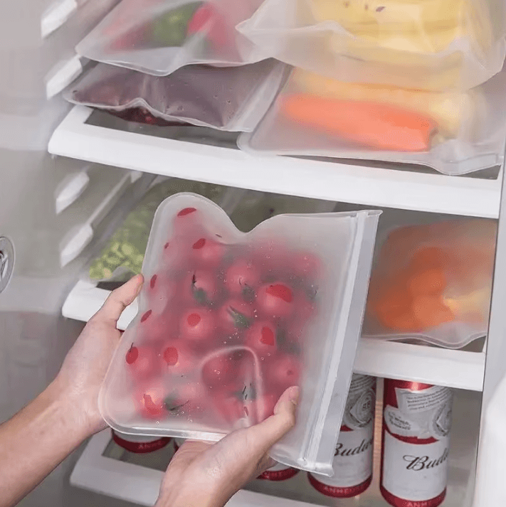 Reusable Silicone Ziplock Food Bags – BPA-Free Leakproof Freezer & Lunch Storage Bags