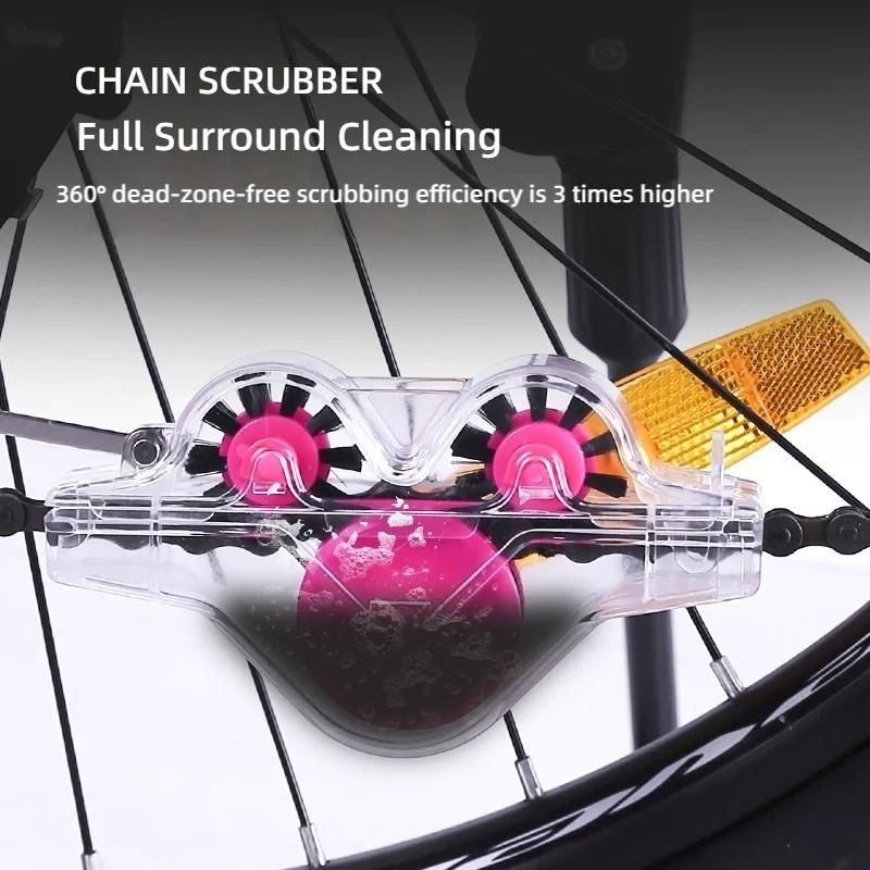 Bicycle Chain Cleaner Kit With Scrubber Washer Tool