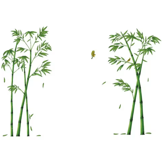Bamboo Forest Wall Sticker Chinese Style Removable Nature Wall Decal for Living Room