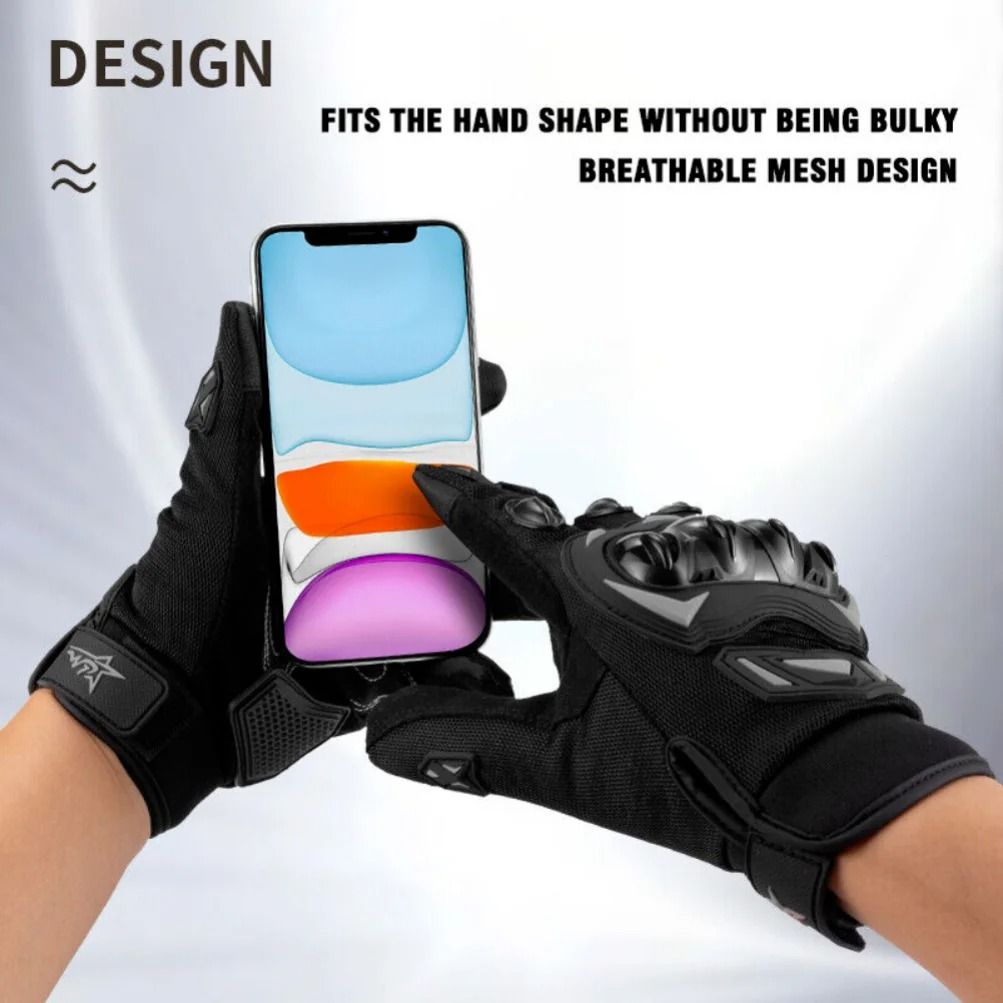 Full Finger Touchscreen Motorcycle Gloves for Men and Women Professional Motocross BMX and MTB Riding Gear