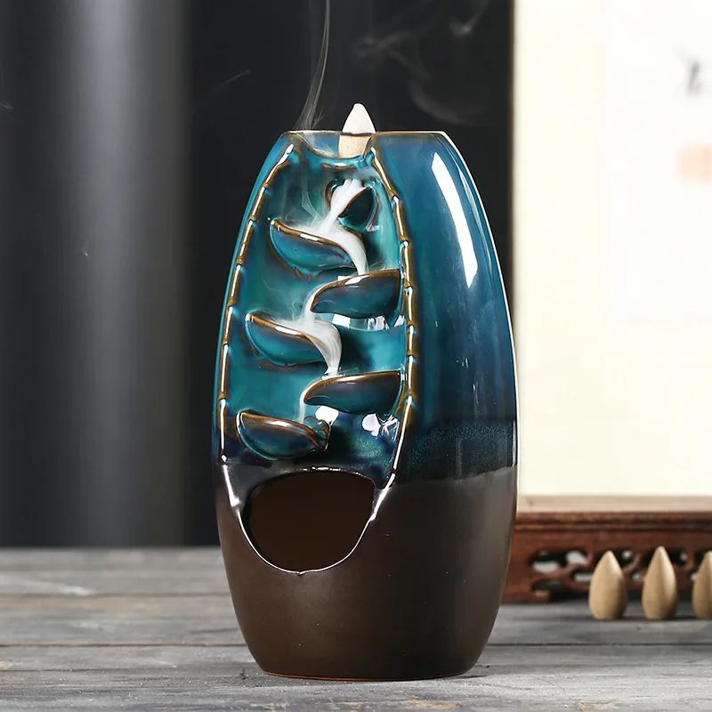 Ceramic Waterfall Incense Burner Set