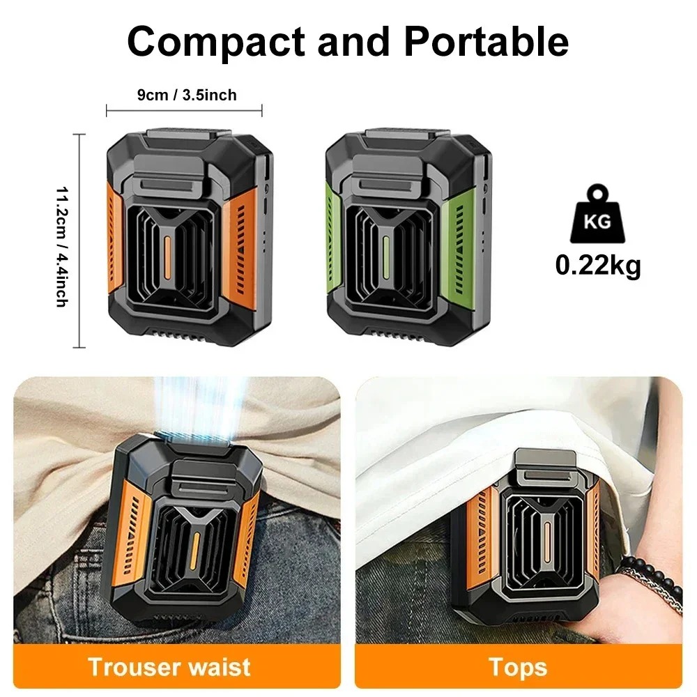 Neck Fan with LED Light USB Rechargeable Power Bank Speed Settings for Outdoor and Office Use