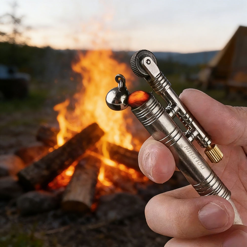 Outdoor Fire Starter Flint Camping Fire Lighter Reliable Mechanical Tinder Lighter for Survival & Adventure