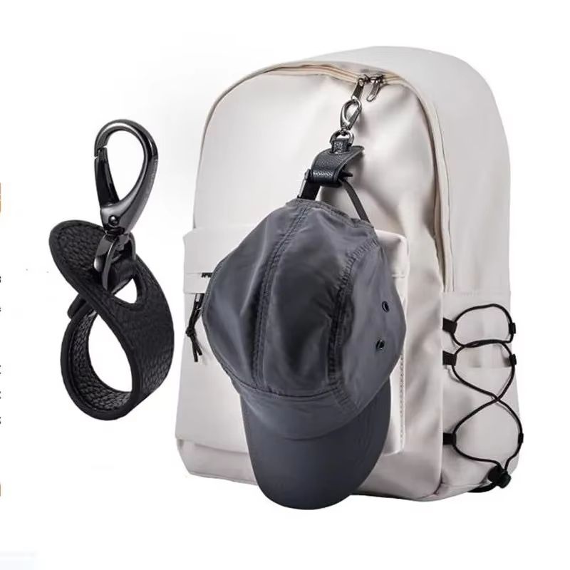 Travel Leather Hat Clip & Strap Organizer – Hands-Free Carry for Golf, Baseball, Towels & Gloves