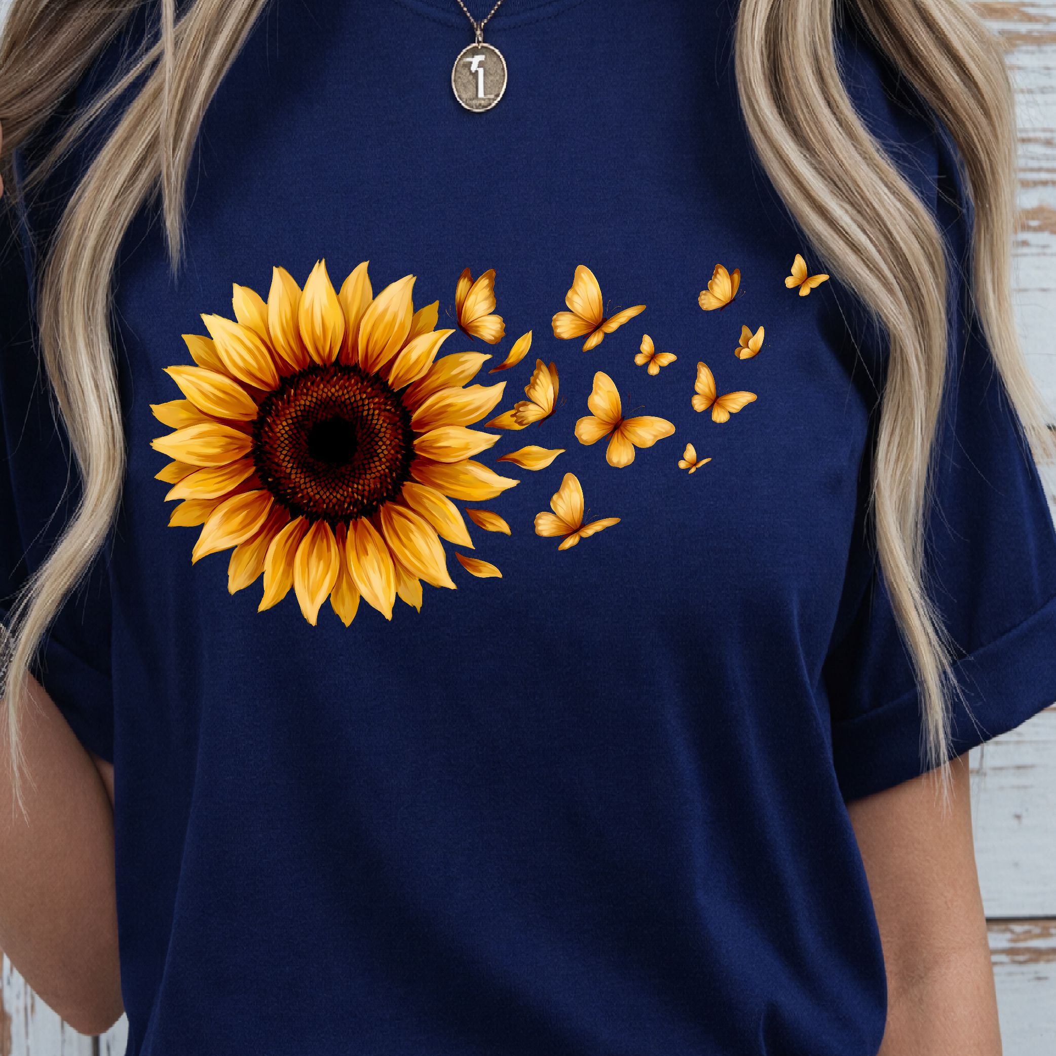 Sunflower Butterfly Shirt, Floral Butterfly T-Shirt, Nature Lover Tee