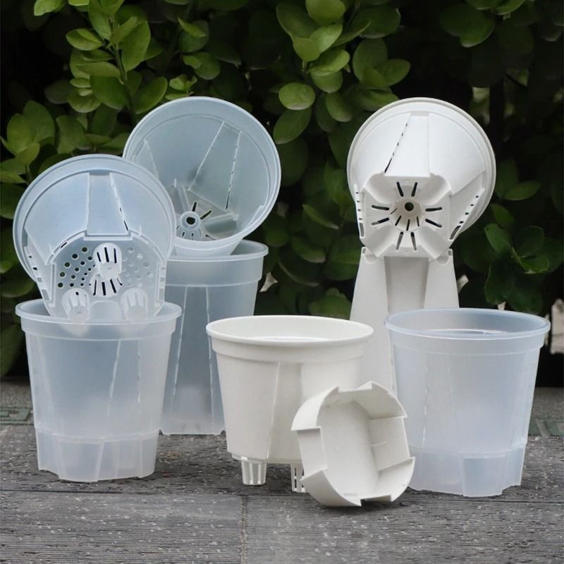 Transparent Self-Watering Plant Pot – High-Performance Plastic Planter with Precision Drainage Holes