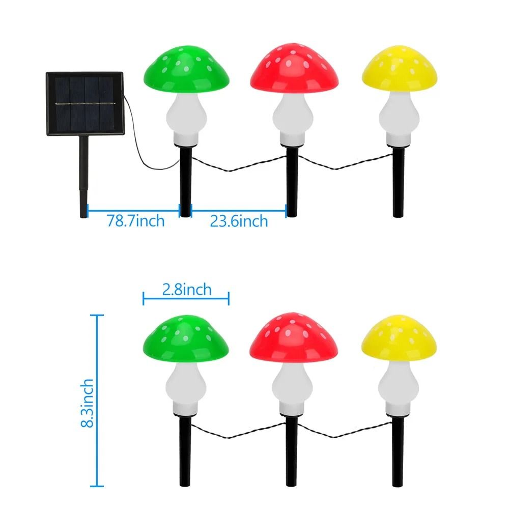Solar Mushroom Garden Stake Lights | 8-Mode Waterproof Outdoor Landscape Decor for Yard & Pathway