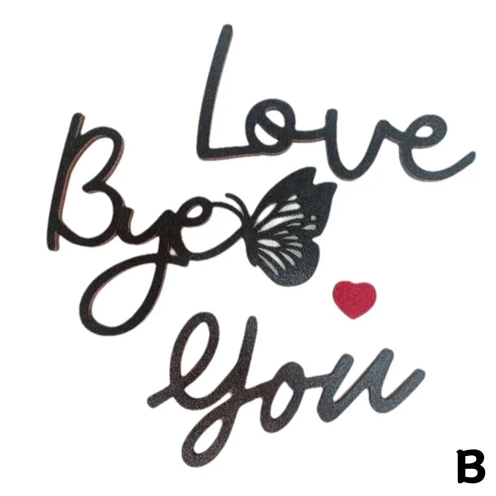 Wooden Script Wall Sign Love You Bye