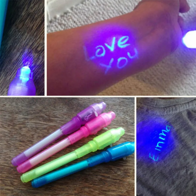 Invisible Ink Pen Spy Pen with UV Light – Secret Message Marker for Kids' Party Favors, Treasure Hunts & Gifts