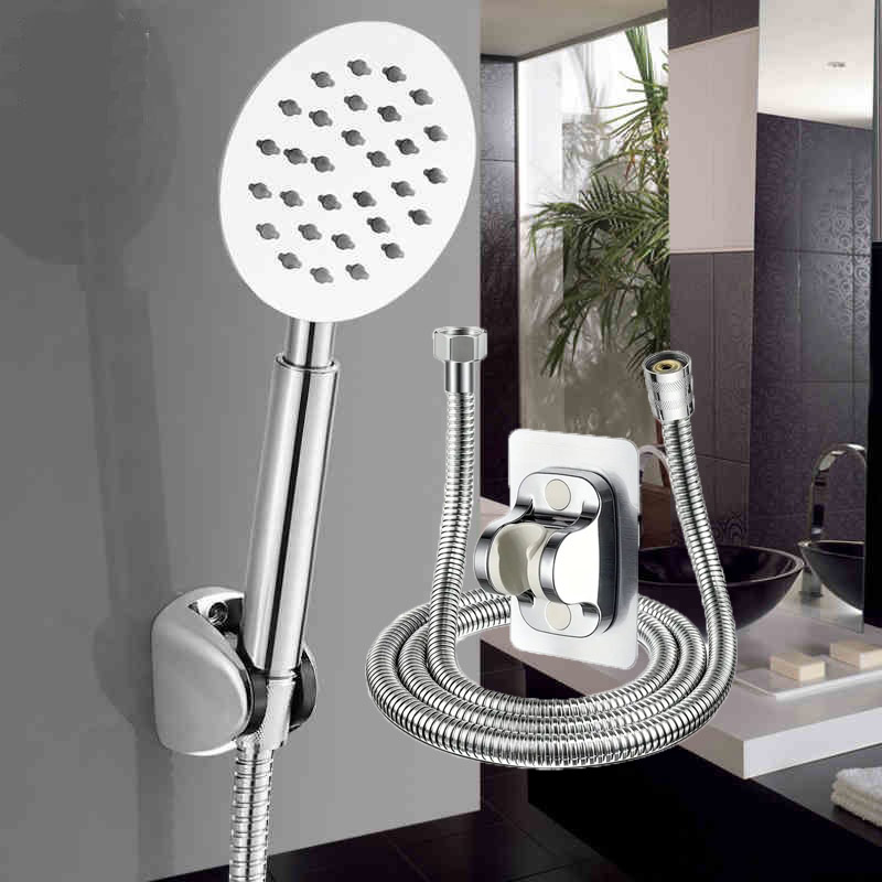 Booster Shower Head Handheld Set Stainless Steel Silicone Water Outlet Round Square