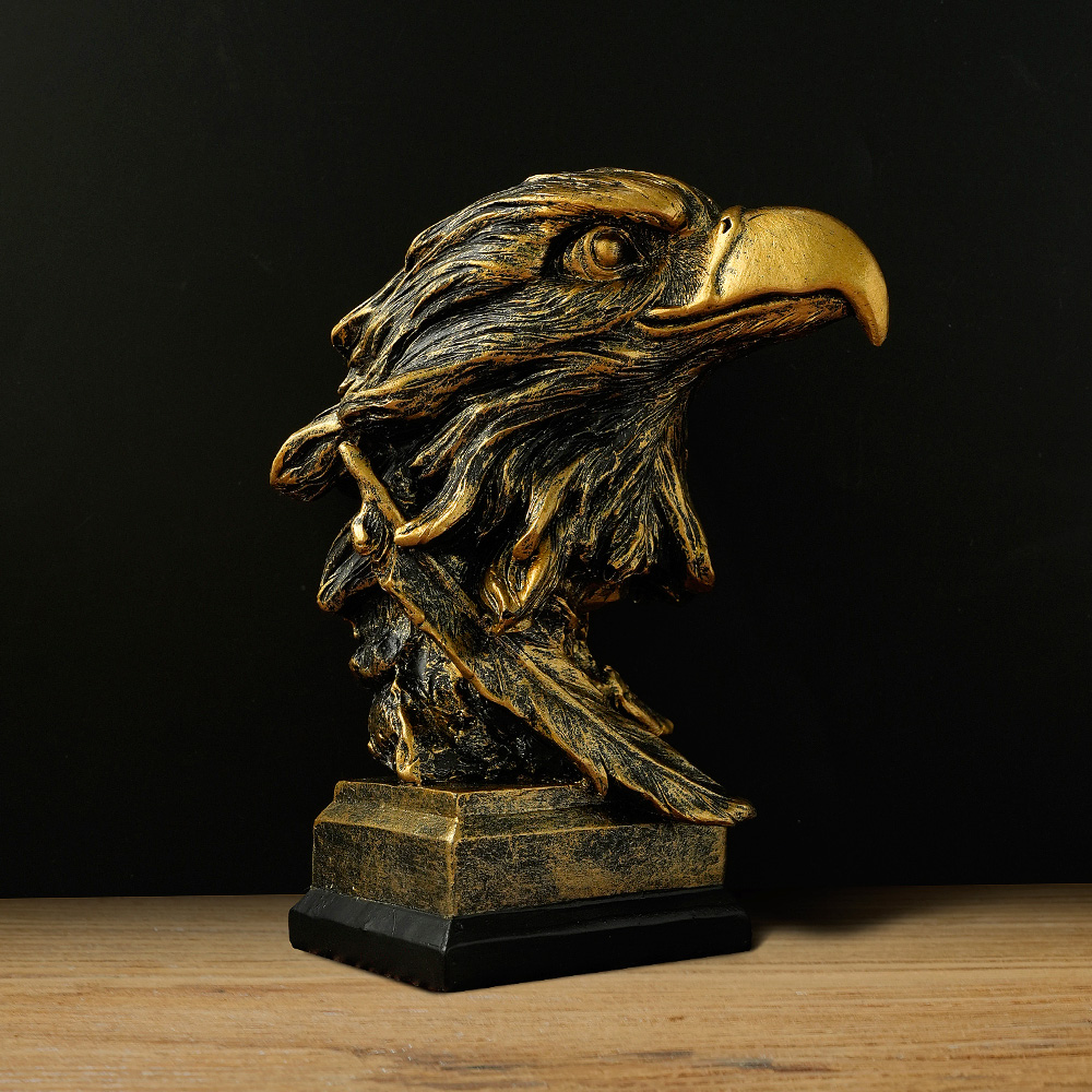 Majestic Eagle Head Statue Resin Wildlife Decor for Home Office Display