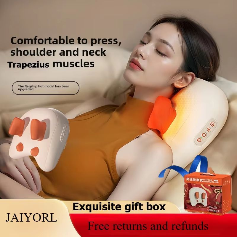 Wireless Electric Shiatsu Massage Pillow – Neck, Shoulder, and Back Massager with Heat