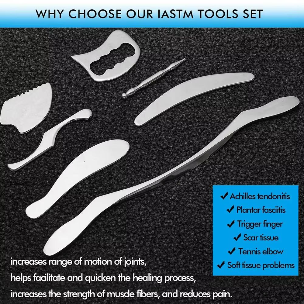 Professional Stainless Steel Gua Sha Set Multi-Shape Muscle Scraper Tools for Full Body Relief