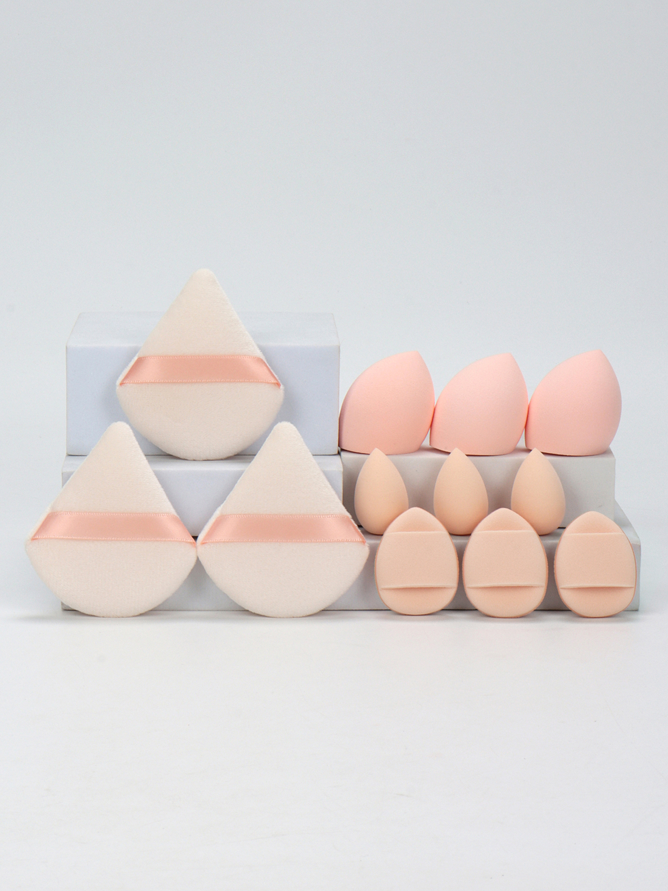 Makeup Sponge Set 12-Piece, Beauty Eggs, Mini Air Cushion Puffs, Loose Powder Puffs, Professional Blending Tools