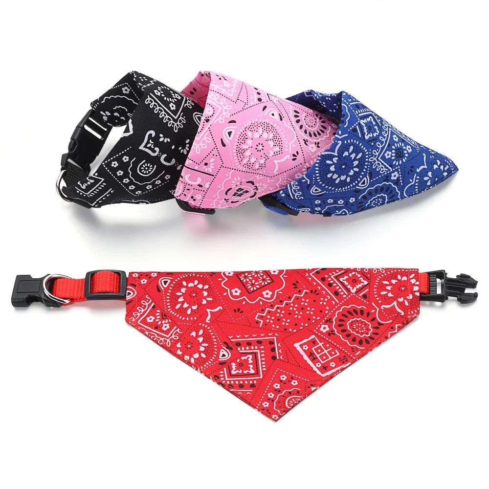 Adjustable Pet Bandana Collar Washable Triangular Dog and Cat Scarf for Dress Up and Everyday Wear