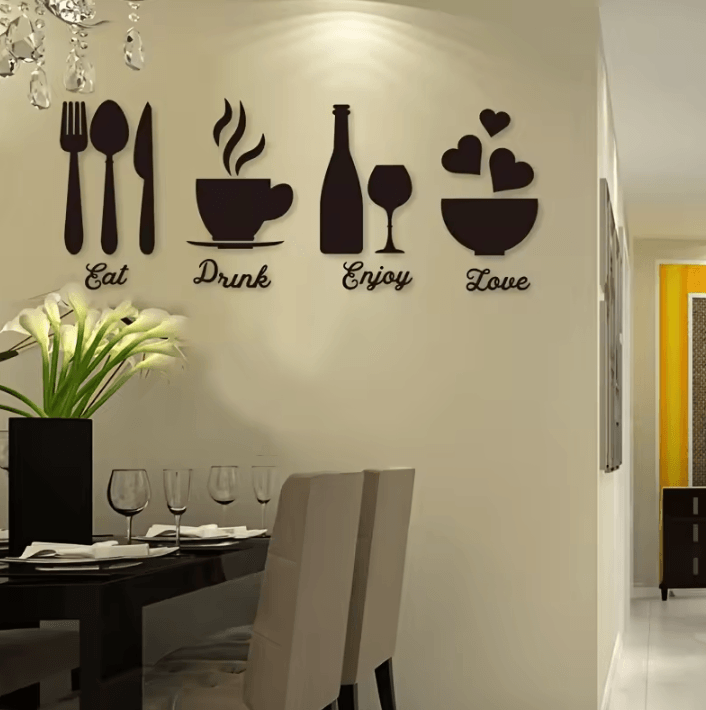 Tableware & Food Theme Wallpaper – Modern Kitchen & Dining Wall Decor
