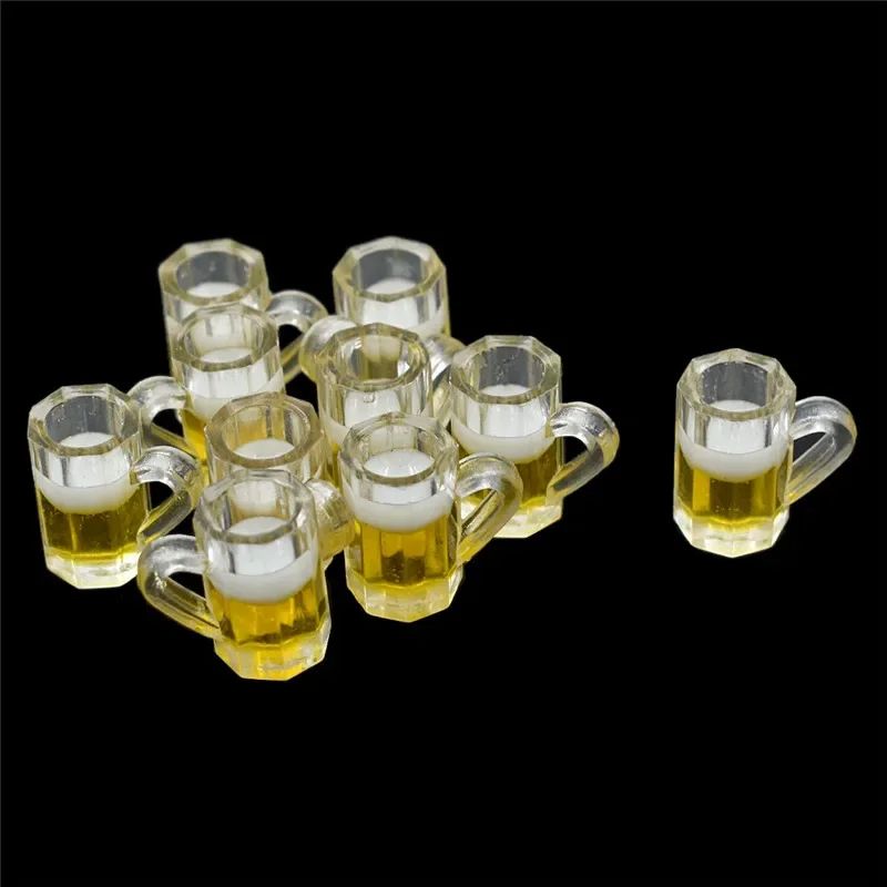 10-Piece Miniature Beer Mugs for Dollhouse Decor and Mini Bar Scenes