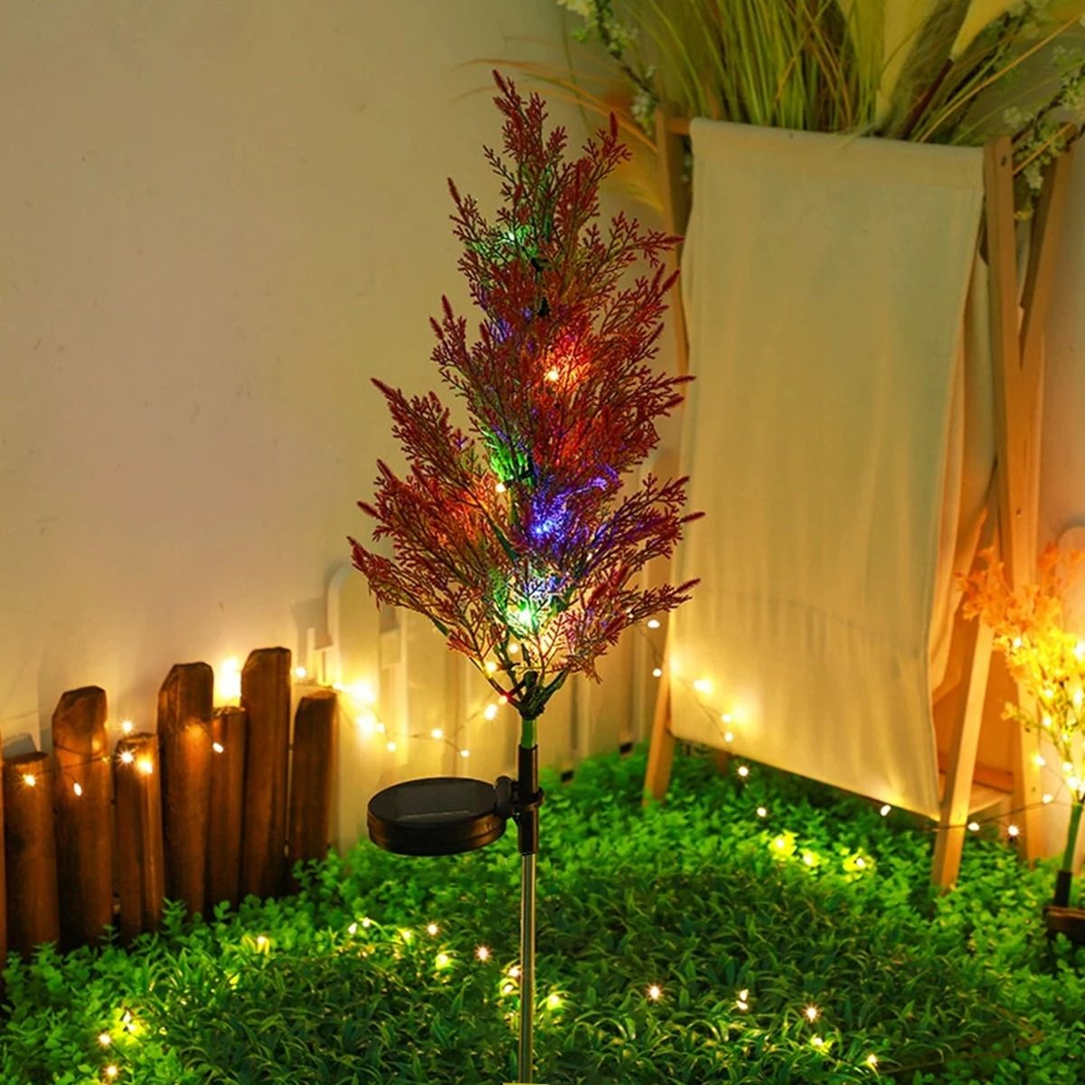 Solar Powered Christmas Pine Tree Garden Light