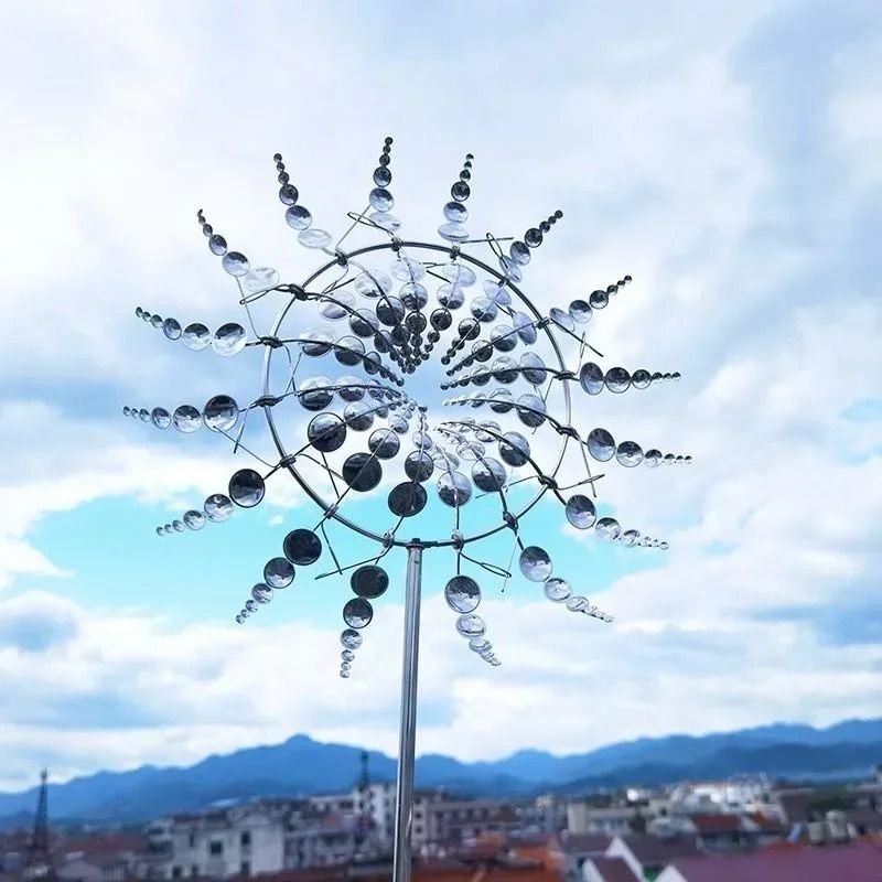 Modern Silver Kinetic Metal Wind Spinner